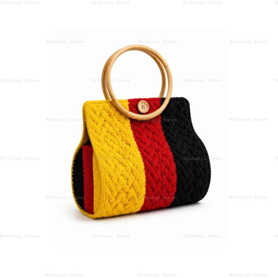 Tricolor Crochet Handbag